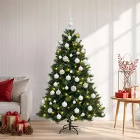 Syfax Künstlicher Weihnachtsbaum mit Weihnachtskugel 150 cm 150 LEDs