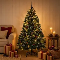 Syfax Künstlicher Weihnachtsbaum Grün mit Weihnachtskugel 180 cm
