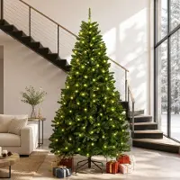 Syfax Künstlicher klappbarer Weihnachtsbaum 270 cm 600 LEDs