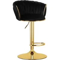 Leobert MIG-Hocker – schwarz/goldenes Gestell x 1