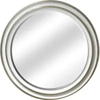 Leonique Spiegel "Annissa", weiß, B:155cm H:155cm T:5cm Ø:155cm, Polyurethan, Spiegel, Spiegel, Runder Spiegel, Holz, weiß-silber, Facette, Ø 155 cm, Flur/Wohnzimmer