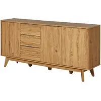 Jahnke Sideboard "WAVE SB 170", montana eiche, B:169,5cm H:80cm T:39,8cm, Holzwerkstoff, Sideboards, Sideboard, Sideboard, 3 Schubladen + 3 Türen, Wellendesign, Breite 169,5 cm