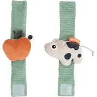 Done by Deer Handgelenksrassel 2er-Pack, Dotti Green, Babyspielzeug