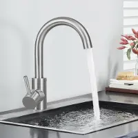 Sonstiges Waschtischarmatur Bad Waschbecken Wasserhahn Edelstahl 360° drehbar gebürstet Nickel 24 cm