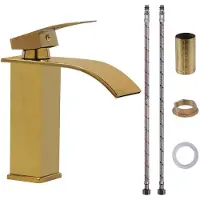 Sonstiges Wasserhahn Wasserfall Edelstahl Goldene Ausführung
