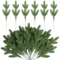 Merkloos Künstliche Tannenzweige, Set mit 50 Stück – für Weihnachtsdekoration und Bastelarbeiten