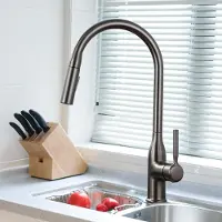 Sonstiges Küchenarmatur ausziehbar 2 Modi Grau Edelstahl 304 Messing 360° drehbar 60-70 cm ausziehbar G3/8