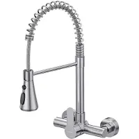 Sonstiges Küchenarmatur Wandmontage Gebürstetes Nickel SUS304 Edelstahl Einhebelmischer 3 Modi