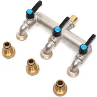 Sonstiges Messing Wasserverteiler 3-Wege 1/2 Zoll auf 3x3/4 Zoll mit verlängertem Griff