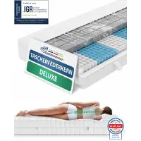 AM Qualitätsmatratzen | 3D Deluxe Taschenfederkernmatratze | 180x200 cm | H3 | 7-Zonen Tonnentaschenfederkernmatratze mit Kaltschaum | 180/200 | Federkernmatratze | Härtegrad H3 | 7 Zonen | 24 cm Höhe