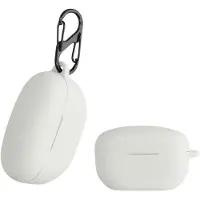 Kwmobile Schutzhülle für Sony WF-1000XM5 Hülle - TPU Silikon Case für Kopfhörer Ladecase - stoßfestes Cover mit Karabiner - Weiß