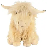Living Nature Kuscheltier White Highland Cow mit Sound - Plüschtier