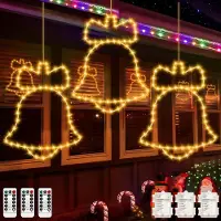 OEM Lichtgordijn 165 LEDs, 3 Stück, warmweiß, batteriebetrieben, Fernbedienung