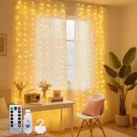 Dripio LED-Lichtvorhang 3x3m, 200 warmweiße LEDs, kürzbar, USB, Fernbedienung