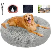 Sonstiges Haustierbett flauschig, waschbar, rund, XL-80cm, Grau