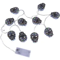 Dripio Lichtkette mit 10 LEDs, Schädel-Design, 1,5 m, Kunststoff, batteriebetrieben