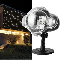 Dripio LED-Schneefall-Projektor, fliegender Schnee, IP44, 3 m Kabel, schwarz