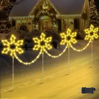 Dripio LED Schneeflocken-Deko 176er Set mit Timer IP65 warmweiß