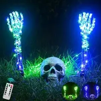 Dripio Skelett-Totenkopf-Set mit Lichterkette, 3 m, Fernbedienung, 8+3 Modi