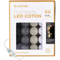 Dripio Lichterkette mit 32 Baumwollkugeln, USB, 3 Intensitäten, 3,2 m
