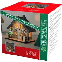 Dripio LED-Holz-Silhouette Haus, 2 warmweiße Dioden, batteriebetrieben