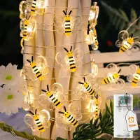 Dripio LED-Bienen-Lichterkette 3 m, 30 Bienen, Timer, batteriebetrieben