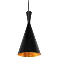 Dripio Hängelampe Vintage Industrie E27 Aluminium Schwarz Gold 1er-Pack