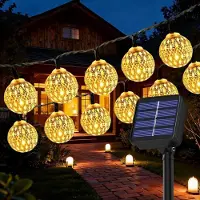 Dripio LED-Lichterkette 50 Kugeln, 7,5 m, warmweiß, IP65, 8 Modi