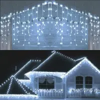 Dripio Eiszapfen-Lichterkette 400 LED 10 m, kaltweiß, wasserdicht, 8 Modi