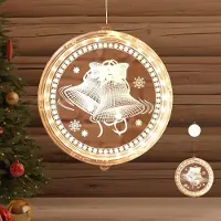 OEM 3D-Hängelampe mit Saugnapf, batteriebetrieben, warmweiß, 16 cm, Weihnachtsdeko