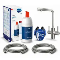 OEM 3-Wege-Küchenarmatur Edelstahl 304 mit Brita P1000 Filter, L-Auslauf