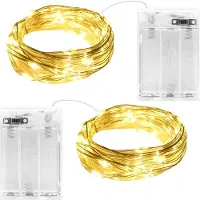 Dripio LED-Lichterkette 2m, 20 warmweiße LEDs, Timer, IP65, 2er-Set
