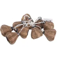 Dripio 10er-Set Rotan-Ball-Lichterkette, warmweiß, LED, batteriebetrieben