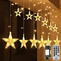 OEM Sternen-Lichtvorhang 2x1 m, 108 LEDs, warmweiß, 8 Modi, Fernbedienung