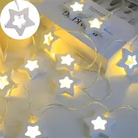 Dripio Houten sterrenlichtkette 1,5 m, 10 LED-Sterren warmweiß