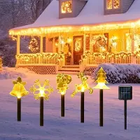 OEM Solar-Tuinsteker 37 cm, 5er-Set, Weihnachtsdeko, warmgelb