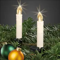 Dripio LED-Weihnachtsbaumlichtschnur, 30 warmweiße Kerzen, 8,7 m, elfenbein