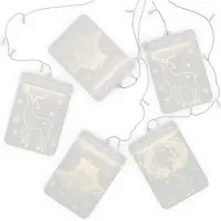 Dripio LED-Raumdeko Rentier-Set, 5 Acryl-Hänger, USB, 16x11,5 cm