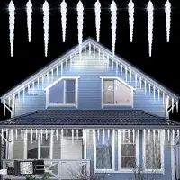Dripio LED-Ijspegellichtkette 40 LEDs, 4 m, kaltweiß, Timer, 8 Modi, für Innen & Außen