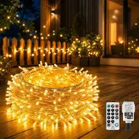Dripio 50 m Lichterkette, 300 warmweiße LEDs, Fernbedienung, Timer, IP44