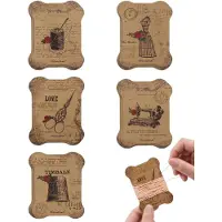 OEM Stickgarnkarten 20 Stück, 10 x 7,5 cm, Vintage, selbstklebende Etiketten