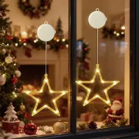 Dripio LED-Sterngirlande, 2 Stück, 10 LEDs, warmweiß, Timer, batteriebetrieben