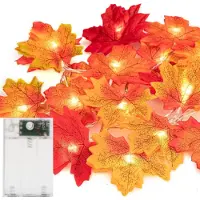 OEM Ahornblatt-Lichterkette 3 m, 20 LEDs, warmweiß, Herbstdeko