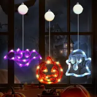 OEM Halloween Fensterbeleuchtung 3er-Pack Kürbis, Fledermaus, Geist