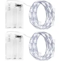 Dripio LED-Lichterkette 2x3m, 30 LEDs, Kupferdraht, Timer, kaltweiß