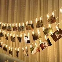 Dripio LED-Foto-Clip-Lichterkette 3 m, 30 warmweiße LEDs, Wanddeko