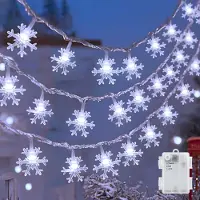 Dripio LED-Lichtschnur Schneeflocken 6 m 40 LEDs batteriebetrieben IP65