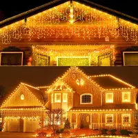 Dripio Lichtgordijn 15 m, 600 LEDs, warmweiß, IP44, 8 Modi + Timer