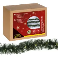 OEM LED-Dennenslinger, 24 warmweiße LEDs, Timer, 2,2 m, batteriebetrieben