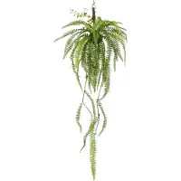 Creativ Green Kunstpflanze "Farn", grün (hellgrün), H:100cm, Kunststoff, Kunstpflanzen, Kunstpflanze, mit detailgetreuen Farnwedeln an Reisigkugel